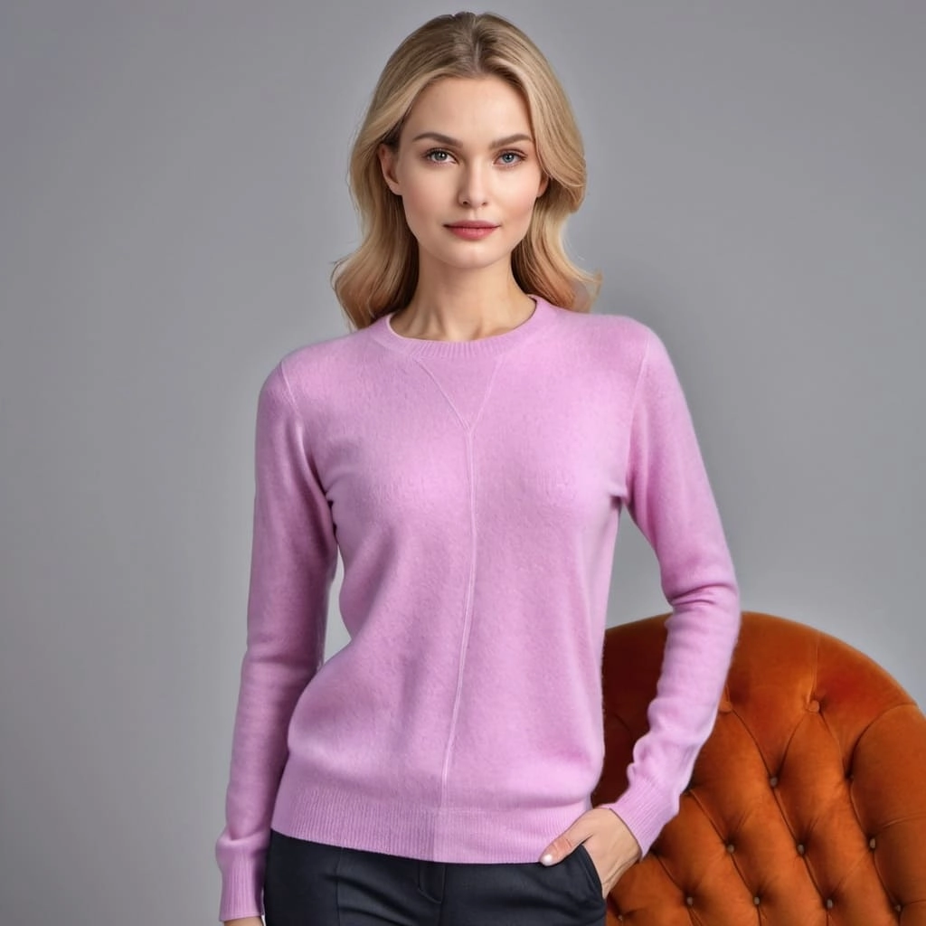 Cashmere Long Sleeve Crew Neck Sweater Factory