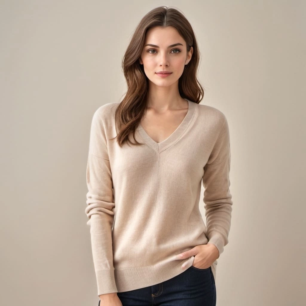 Cashmere V Neck Long Sleeve Pullover Factory