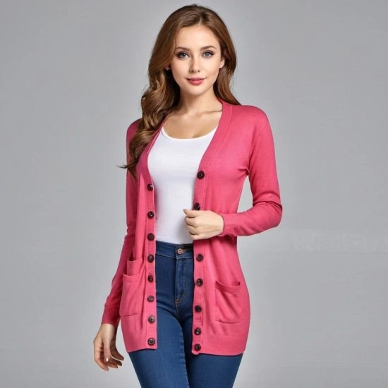 Exporter Of Crew Neck Knit Cardigan Sweater