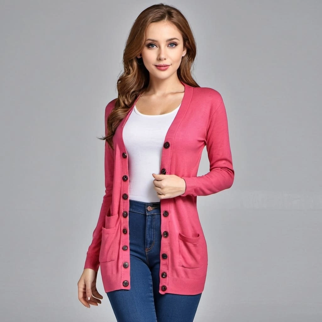 Exporter Of Crew Neck Knit Cardigan Sweater