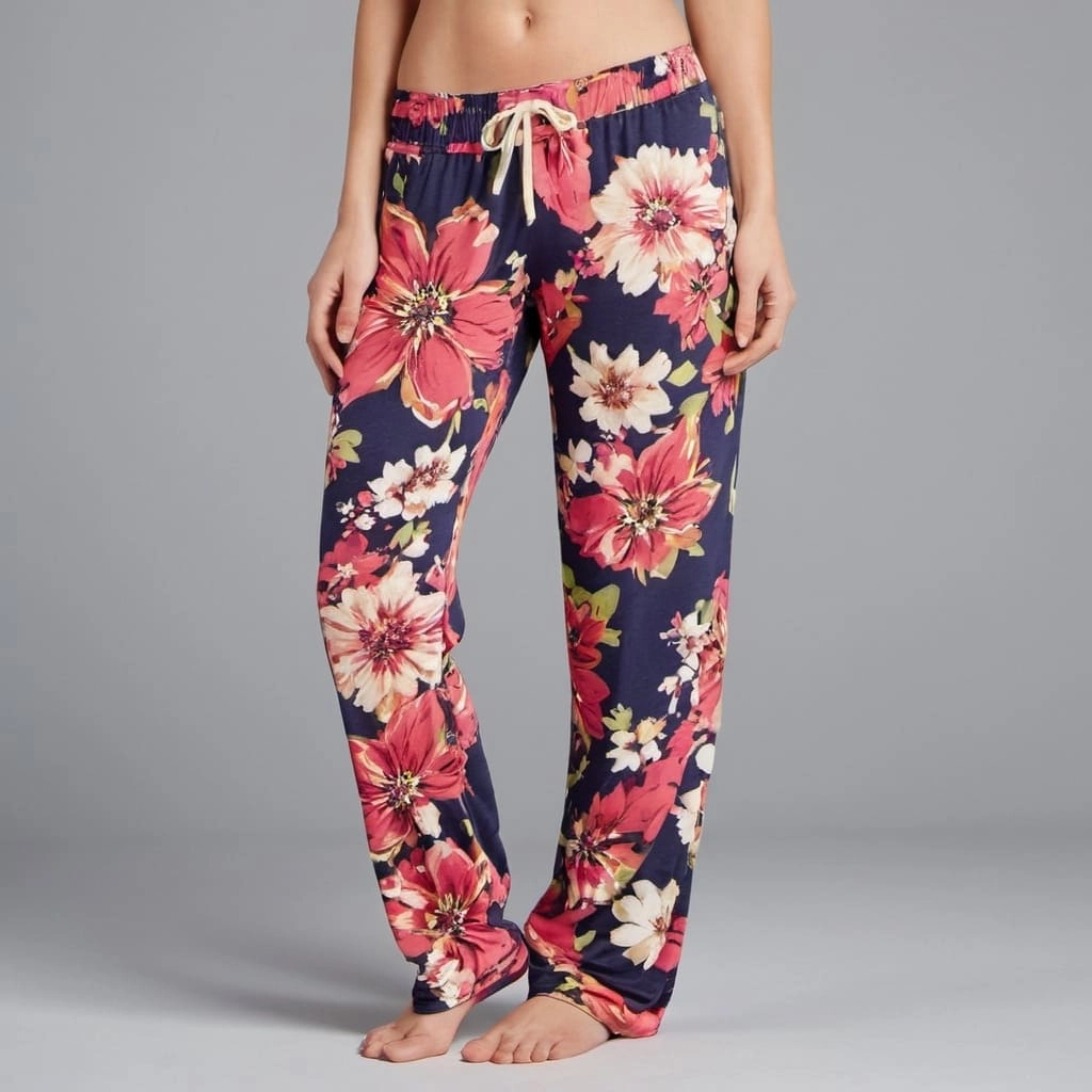 Exporter Of Floral Print Lounge Pants With Elastic Waist
