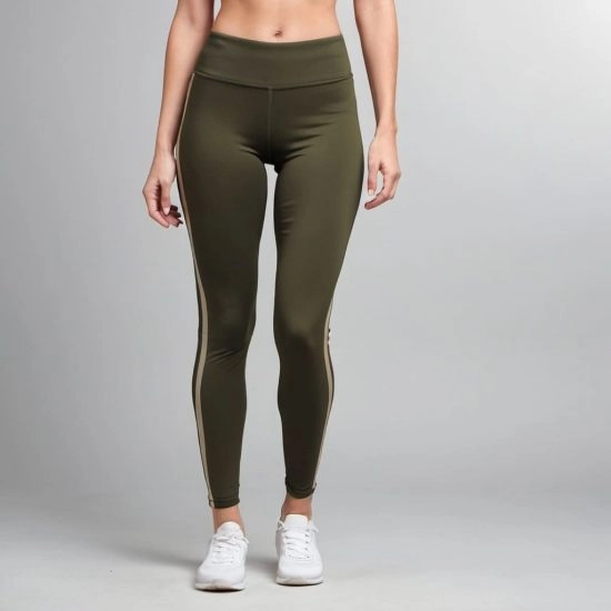 Olive Side Striped Leggings Factory