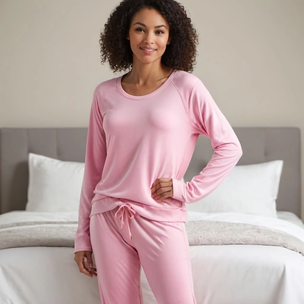 Pink Polyester Sleepwear Bottom Factory