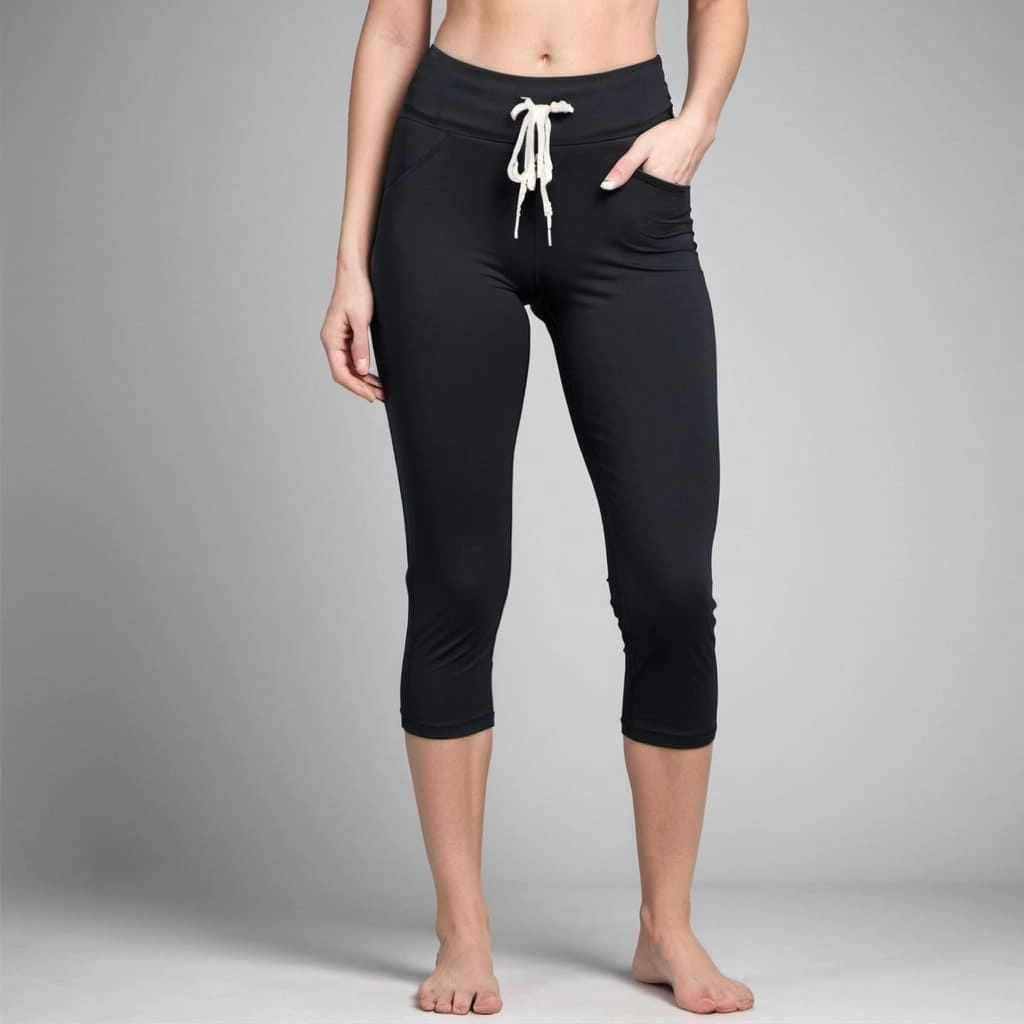 Solid High Waist Capri Factory