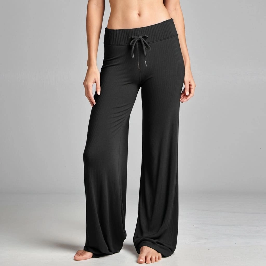 Solid Ribbed Flowy Lounge Pants Manufacturers
