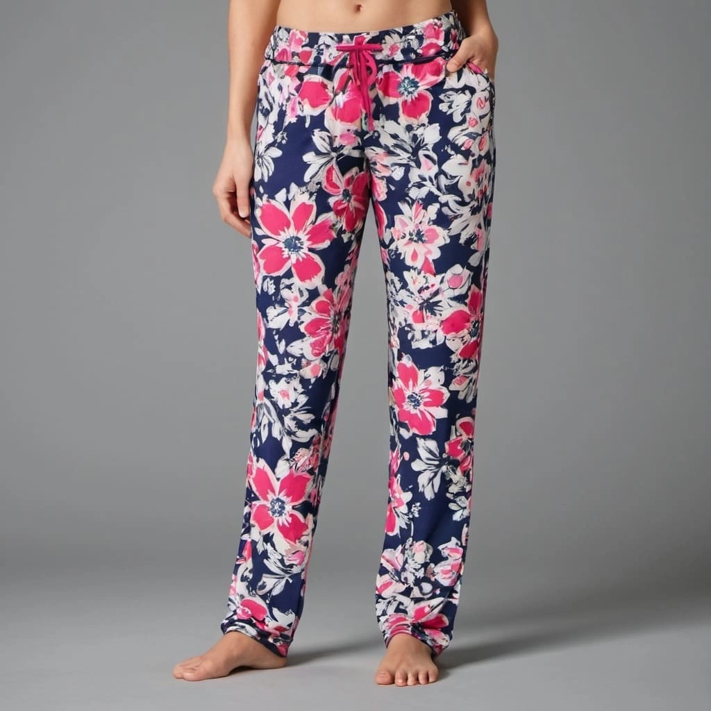 Supplier Of Floral Print Lounge Pants With Elastic Waist