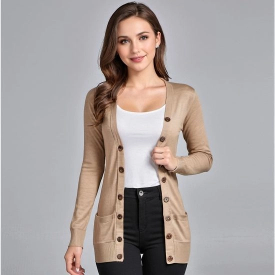 Crew Neck Knit Cardigan Sweater - Apparel Wholesale Supplier in Dhaka, Bangladesh