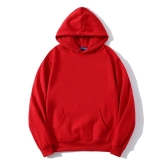 High Quality 100 Cotton Pullover Warm Wholesale Men Custom Printing Embroidery Hoodies Red