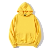 High Quality 100 Cotton Pullover Warm Wholesale Men Custom Printing Embroidery Hoodies Yellow