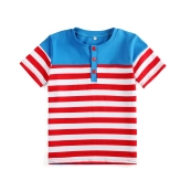 Wholesale Knit Soft Cotton Wholesale O Neck With Buttons Boys T Shirts
