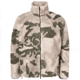 Outdoor Print Mens Zipper Up Camouflage Sherpa Jacket