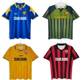 Custom Original Thailand Quality Spain Football Shirt Mens Sports Wear Retro Soccer Jersey With Collar Knit