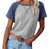 Womens Summer Short Sleeve T Shirts Loose Crewneck Basic Tees Tops