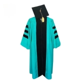 Doctoral Graduation Gown With Hood And Tam Green Color