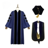 Doctoral Graduation Gown With Hood And Tam