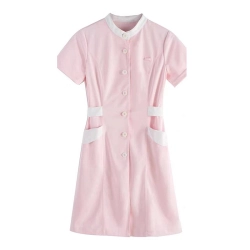 Womens Stand Collar Short Sleeve Nurse Uniform