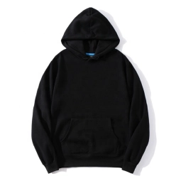 High Quality 100 Cotton Pullover Warm Wholesale Men Custom Printing Embroidery Hoodies Black