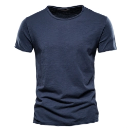 Brand Quality 100 Cotton Men T Shirt V Neck Fashion Design Slim Fit Soild T Shirts Male Tops Tees Short Sleeve T Shirt Navy