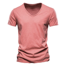 Brand Quality 100 Cotton Men T Shirt V Neck Fashion Design Slim Fit Soild T Shirts Male Tops Tees Short Sleeve T Shirt Tri Blend