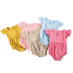 Baby Clothes Romper Summer Baby Clothing Romper On Moq And Rts Linen Kids Clothes Girls