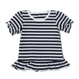 Top Fashion Children Apparel Narrow Cuff Shirt Kids Clothing Ruffle Short Sleeve Summer Baby Girls T Shirt In Bulk