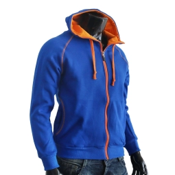 Casual Warm Sweat Zip Hoodie Jumper Of Orange Color Hoodie Zip Up Jacket