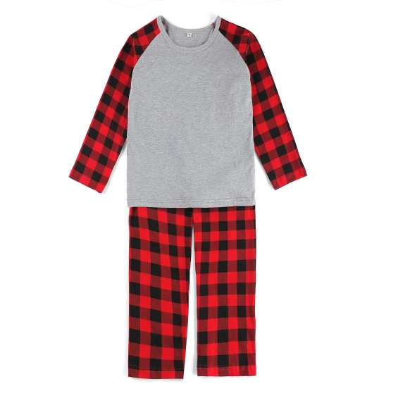 Pajamas Kids Christmas Pajamas Kids Cotton Sleepwear Long Sleeve Winter Gingham Baby Pajamas
