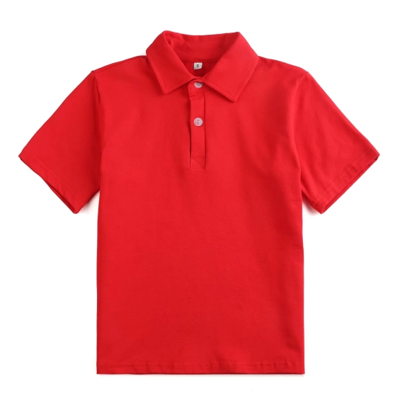 Polo Collar Cotton Fabric Striped Short Sleeve Plus Size Button Up Summer Polo Children Boys T Shirt